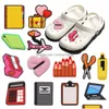 Shoe Parts & Accessories Wholesale 100Pcs Pvc Notebooks Calcators Pencil Sharpeners Airplanes School Bag Scissors Charms Girls Woman B Dhn16