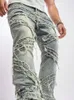 Vintage Stylish Ripped Patch Jeans byxor Män