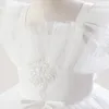 Adorabili abiti da spettacolo per ragazze in tulle quadrato bianco Abiti da ragazza di fiori Abiti da compleanno/festa per ragazze Ragazze per tutti i giorni Gonne Abbigliamento per bambini SZ 2-10 D326189