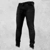 Summer Men Jeans Multi Pockets Black Denim Mid Rise Stretchy Jeans Plus Size Pants Streetwear 83 GC#