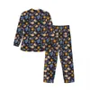 mo Stars Sun Sleepwear Autumn Celestial Magical Casual Oversized Pajamas Set Man Lg Sleeves Soft Leisure Graphic Nightwear Y6xp#