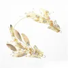 Fermagli per capelli Mollette Sposa barocca Color oro Foglia Corona Tiara di cristallo Accessori donna Fasce per capelli Ornamenti per la testa Consegna a goccia Gioielli Otn2X