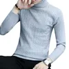 Мужские толстовки 2024, модный мужской однотонный свитер, осенне-зимний пуловер с длинными рукавами и высоким воротом для взрослых, рубашка