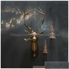 Autres décorations pour la maison Pipe à fumer en aluminium bronzé Staute Animal avec des lunettes suspendues au mur démon lapin ours Louie Mouse Frankie Stag Deco Dhpga