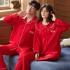Cott New Cardigan Couples Fleose Red Men's Pajamas Damska odzież dla odzieży nocnej w rozmiarze Autumn Spring PJS Ubrania domowe P6AL#