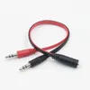 Cavo audio AUX da 3,5 mm 1 femmina a 2 maschi Cavo sdoppiatore per microfono Cavo adattatore per cuffie per auricolare per telefono cellulare