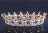 Luksusowy vintage złota ślub ślubny strzały ślubne Tiara Baroque Queen King Crown Gold Color Rhinestone Tiara Crown4776989