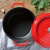 Pote de ensopado de ferro fundido em ferro fundido esmaltado para todos os cooktops - 67,6 onças