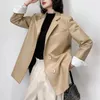 Manteau de printemps en cuir véritable pour femme, le plus long en peau de mouton, Version coréenne, coupe cintrée, costume à la mode