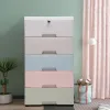 Drawers Plastic Drawers Dresser Storage Cabinet 5 Drawer Stackable Vertical Clothes Storage Tall Small Closet Home Furniture