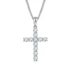 Petit vrac fait à la main en argent sterling grand pendentif croix à breloque unique hip hop croix moissanite pendentif collier pour hommes femmes