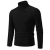 Outono e inverno novos homens de malha jacquard suéter gola alta slim fit e pulôver quente roupas masculinas 75JZ #