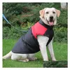 Cão vestuário casaco de inverno jaqueta quente à prova de vento gola fria casacos com anel d para trela colete macio roupas para animais de estimação pequeno médio dhpmz