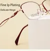 Sunglasses Frames Hollow Temple Spectacles Elegant Eyeglasses Ip Plating Pure Titanium Optical Frame Gent Myopia Glasses Half Rim Retro