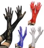 Damskie rękawiczki Five Finger Fishnet koronkowe kwiatowy Jacquard długość Mid Long Gloves Elastic Party Club Carnival Fancy Dress Dostęp 2385599