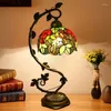 Настольные лампы OUTELA Tiffany Lamp Американский ретро Гостиная Спальня Роскошная вилла El Витражный стол
