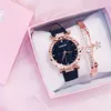 Online Celebrity Tiktok Starry Sky Waterproof Fashion 2023 New Trend Korean Simple Casual Women's Watch Students