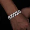 TUHE Produttore di gioielli Bracciale Hip Hop da uomo in argento sterling 18 mm con 3 file VVS Moissanite con diamanti ghiacciati Bracciale a catena a maglie cubane