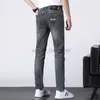 Projektant dżinsy męskie dżinsy szczupłe dżinsy dżinsy szczupłe europejskie spodnie elastyczne młode spodnie f01K9