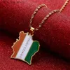 Pendant Necklaces Stainless Steel Ivory Coast Map Flag Pendant Necklace Ivory Coast JewelryC24326