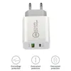 2 porty ładowarka USB Szybka ładunek 3.0 PD 20W Typ C Charger TELEFON FAJE Adapter ładowania dla iPhone'a 13 12pro Huawei Xiaomi Samsung