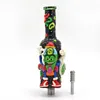 1pc,10in,Glass Bong With Cartoon 420 Rocket,Glow In Dark,Borosilicate Glass Water Pipe With One Percolator,Nectar Collector Glass Colorful NC Kit,Smoking Accessaries