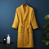 Män kvinnor 100% Cott Terry Bathrobe Suck Water Handduk Sleepwear Spa Hotel LG Bath Robe Kimo Plus Size Dring Gown Lowers O7G3#