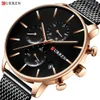 Heren Horloges CURREN Mode Quartz Horloge voor Mannen Klassieke Chronograaf Klok Casual Sport Horloge Waterdicht Relogio Homem253v