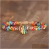 Charm Armbänder Boho Unisex Gild 7 Chakra Herz Perlen Geflochtenes Armband Gypsy Heilung Naturstein Frauen Schmuck Drop Lieferung Dh8F1