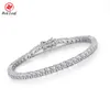 Pulseira Redleaf Stock, Micro Sterling Sier Top Quality 5mm Feminino VVS Moissanite Corrente de Tênis