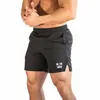 Nowe letnie męskie spodenki z kieszeniami kulturystyka odzieży Fitn Walking Working Jogger Shorts Sportswear F33U#