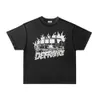 24SS Arnodefrance Flame Off Road Pojazd wydrukowany krótkie rękawowe Summer High Street Loose Para T Shirt Instagram