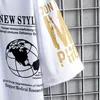 T-shirt estiva a maniche corte per uomo, edizione coreana, girocollo con piatti larghi.Top da indossare su Instagram alla moda a metà corpo