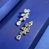 Stud Earrings 925 Sterling Silver Bridal Wedding Cubic Zirconia Marquise Teardrop For Women Fine Jewelry