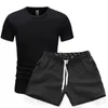 Summer Mens Thirt Shorts Suit Men Sports Print