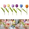 Flores decorativas crochê tulipa flor floral concluído artesanato fornecimento presente artificial para mulheres mesa centerpieces amigos namorada crianças