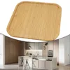 TEA TRAYS Square Bamboo Tray Kitchen Food Cutery Cup Storage Tablewover For Dinner Party Bar