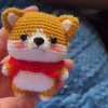 Stickning virkning corgi hunddocka material väska amigurumis diy handgjorda vävda stickade söta lilla corgi prydnadsdockor kreativ gåva