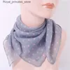 Scarves Fashionable chiffon polka dot scarf for womens retro temperature polka dot square scarf with multi-color polka dot collar Q240326