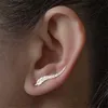 Mankiet uszy mankiet uszy modne kolczyki spersonalizowane metalowe liście proste kolczyki Złote kolczyki skalne liść do ucha kolczyki rękawy Y240326