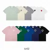 Diseñador camiseta top hombres mujeres verano manga corta camisetas corazón bordado camiseta cómoda para hombre pareja camiseta amor patrón casual amis 100% algodón05fv