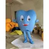 Trajes da mascote azul dente mascote fantasia vestido personagem carnaval celebração de natal traje da mascote