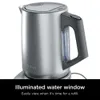 Ninja KT200 Präzisions-Wasserkocher, 1500 Watt, BPA-frei, Edelstahl, 7 Tassen Fassungsvermögen, Temperatureinstellung beibehalten, Silberfarbe