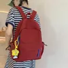 Sırt çantası düz renkli kadın kolej okulu sırt çantaları büyük kapasiteli genç kızlar öğrenci kitap çantası moda kadın dizüstü bilgisayar kawaii
