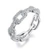 Anneaux de bande 925 en argent sterling géométrique cubique zircone empilable anneau adapté aux femmes à la mode platine galvanisé marque fête bijoux accessoires J24032