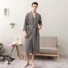 Summer Waffle Couple Bath Bath Robe Kimo Towel Paintes de serviette Men Dring Robe en V-Neck Home Shower Dow