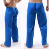 Mężczyźni spać Dna Ice Silk Oddychające spodnie wypoczynkowe Spodnie luźne swobodne piżamę topear pijama hombre sportowa odzież sportowa A65S#