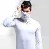 one-piece Neck Top High Collar Men's Warm Autumn Clothes Autumn And Winter Lg Sleeve Thin Tight Base Shirt Solid Color l1LT#