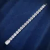 Heißer Verkauf Iced Out Clustered Herren Sterling Silber VVS Moissanie Diamant Tennis Kettenarmband
