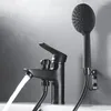 Rubinetti per lavandino del bagno Rubinetto per lavabo in ottone Miscelatore monocomando nero con soffione e acqua fredda